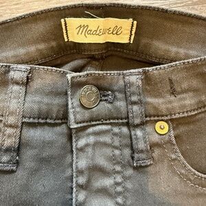 Madewell 9” High Rise black wax jeans